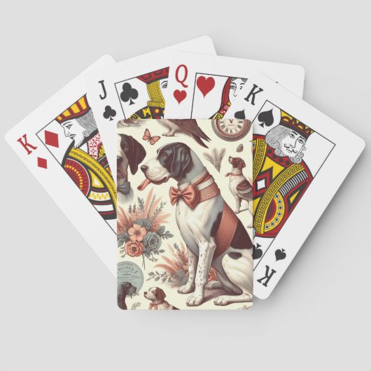 Braque Français hondenillustratie Pokerkaarten (Achterkant)