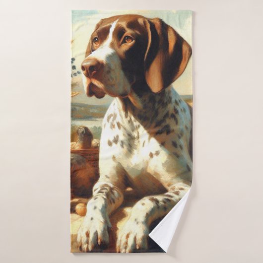 Braque Français Schilderij Badhanddoek (Badhanddoek)