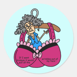 Bras en rimpels Humor Ronde Sticker