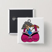 Bras en rimpels Humor Vierkante Button 5,1 Cm (Voorkant /achterkant)