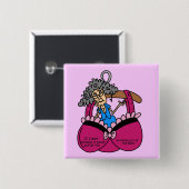 Bras en rimpels Humor Vierkante Button 5,1 Cm (Voorkant /achterkant)