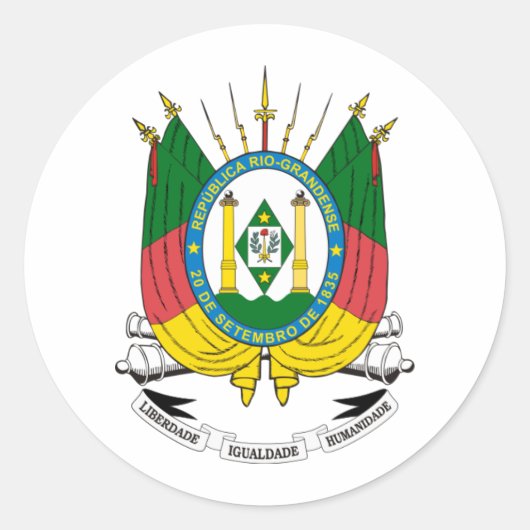 Brasão Rio Grande do Sul Ronde Sticker (Voorkant)