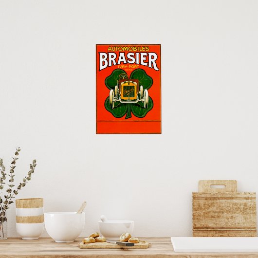 Brasier Motor Auto ~  Automobiel AD Poster (Keuken)