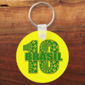 Brasil 10 - Brazilië nummer 10 voetbalcadeaus Sleutelhanger (Voorkant)