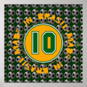 brasil 10 football wandbekleding poster (Voorkant)