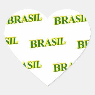 Brasil 3D Hart Sticker