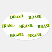 Brasil 3D Ovale Sticker (Voorkant)