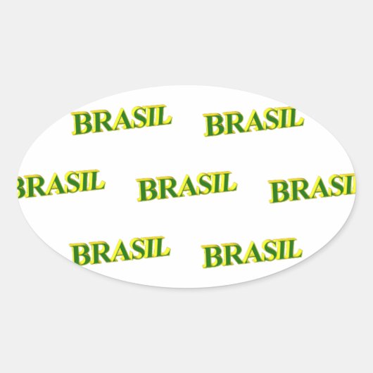Brasil 3D Ovale Sticker (Voorkant)