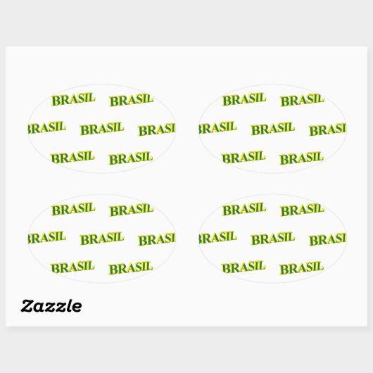 Brasil 3D Ovale Sticker (Vel)