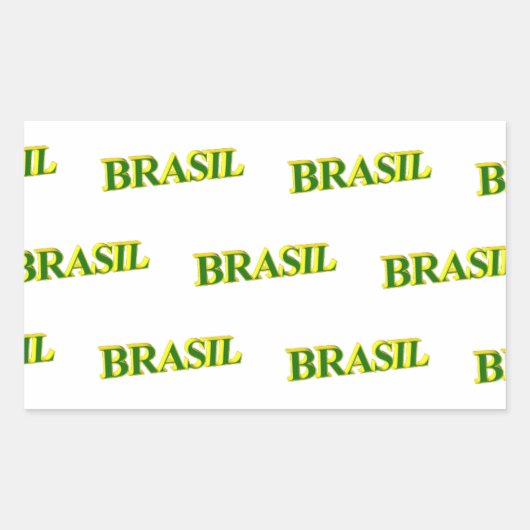Brasil 3D Rechthoekige Sticker (Voorkant)