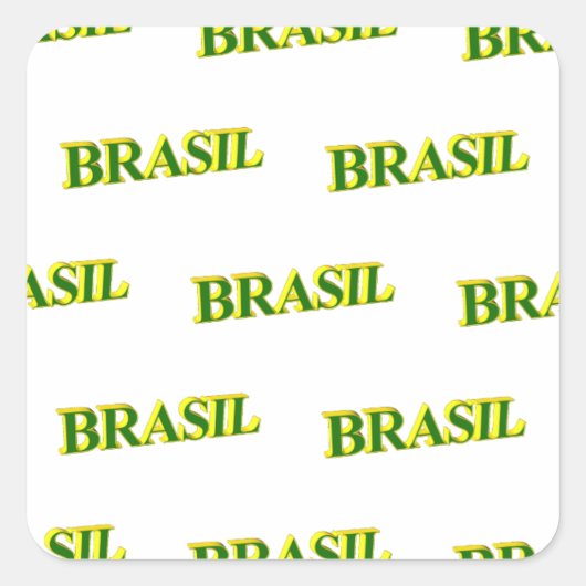Brasil 3D Vierkante Sticker (Voorkant)