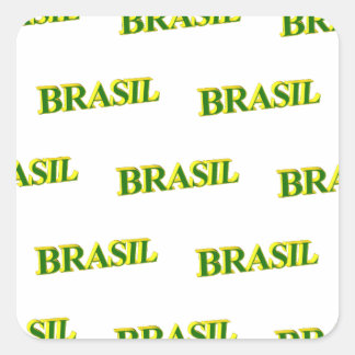 Brasil 3D Vierkante Sticker