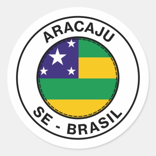 Brasil Aracaju Sergipe SE Bandeira Stamp Ronde Sticker (Voorkant)