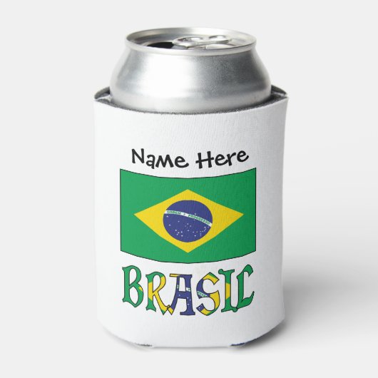 Brasil Bandera Brasil gepersonaliseerd Blikjeskoeler (Blikje Voorkant)