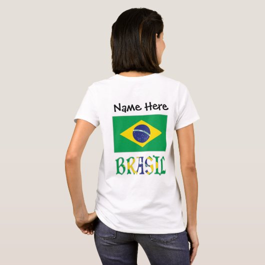 Brasil Bandera Brasil gepersonaliseerd T-shirt (Achterkant volledig)