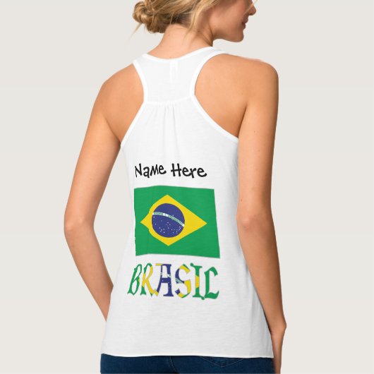 Brasil Bandera Brasil gepersonaliseerd Tanktop (Achterkant)