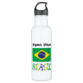 Brasil Bandera Brasil gepersonaliseerd Waterfles (Voorkant)