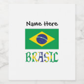 Brasil Bandera Brasil gepersonaliseerd Wijn Etiket (Enkel label)
