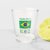 Brasil Bandera do Brasil Green Gepersonaliseerd Shot Glas (Voorkant)