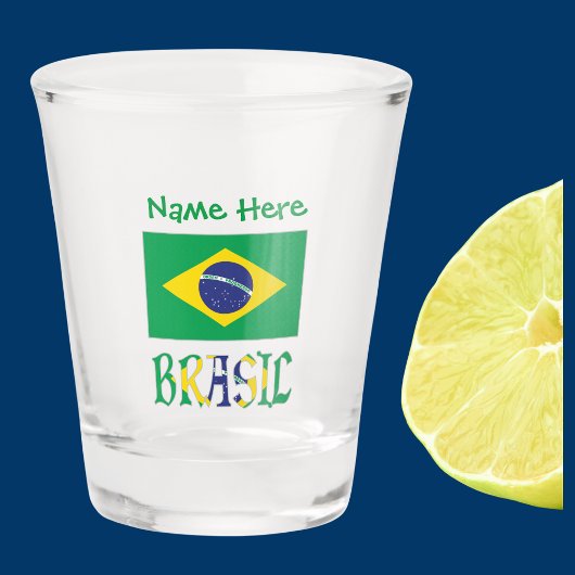 Brasil Bandera do Brasil Green Gepersonaliseerd Shot Glas