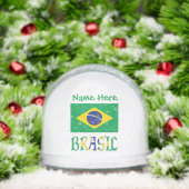 Brasil Bandiera Brazilië Groen Gepersonaliseerd Sneeuwbol (Kerstmis)