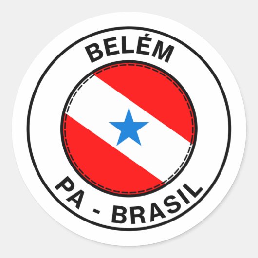 Brasil Belem Para PA Bandeira Stamp Ronde Sticker (Voorkant)