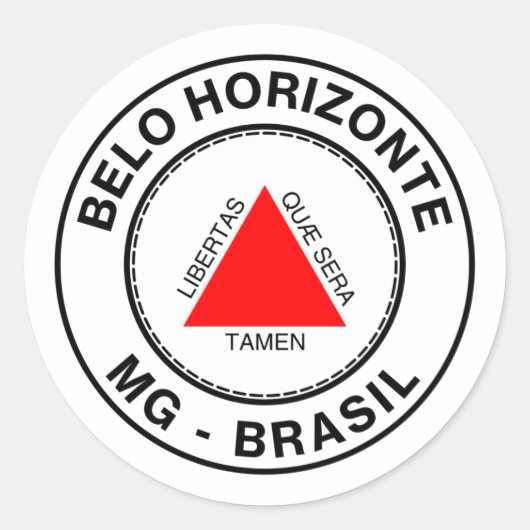 Brasil Belo Horizonte Minas Gerais MG Bandeira Ronde Sticker (Voorkant)