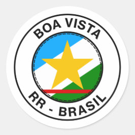 Brasil Boa Vista Roraima Bandeira Stamp Ronde Sticker