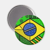 Brasil Brazil brazilian flag Magneet (Voorkant / Achterkant)
