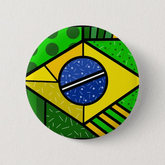 Brasil Brazil brazilian flag Ronde Button 5,7 Cm (Voorkant)