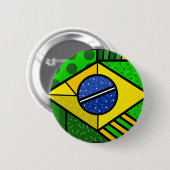 Brasil Brazil brazilian flag Ronde Button 5,7 Cm (Voorkant /achterkant)