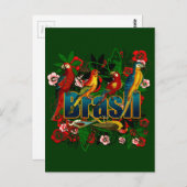 Brasil Brazil Tropical floral rainforest birds art Briefkaart (Voorkant / Achterkant)