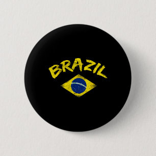 Brasil Braziliaans Voetbalshirt met Nationale Vlag Ronde Button 5,7 Cm