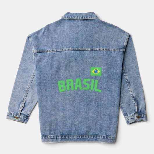 Brasil Braziliaanse Pride Braziliaanse vlag intern Denim Jacket (Achterkant)