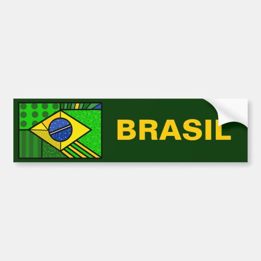 Brasil Braziliaanse vlag Bumpersticker (Voorkant)