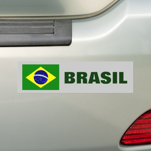 BRASIL - BRAZILIË FLAG BUMPERSTICKER (Op auto)