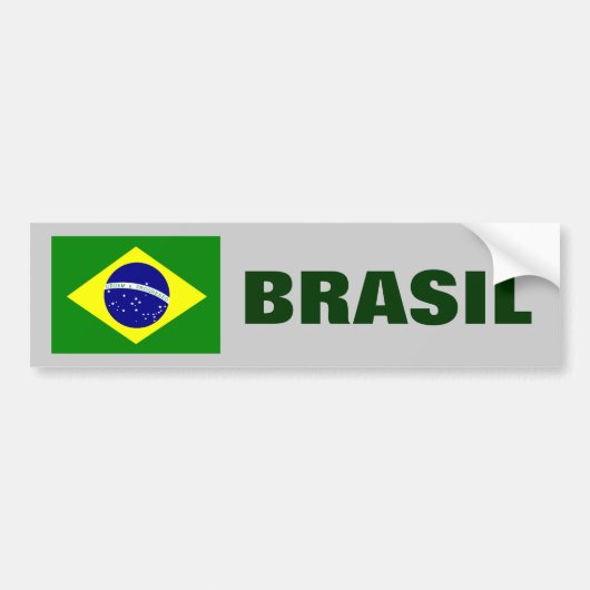 BRASIL - BRAZILIË FLAG BUMPERSTICKER (Voorkant)