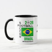 BRASIL BRAZILIË Voetbal Custom Name 2026 ELK JAAR Mok (Links)