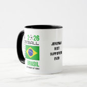 BRASIL BRAZILIË Voetbal Custom Name 2026 ELK JAAR Mok (Voorkant links)
