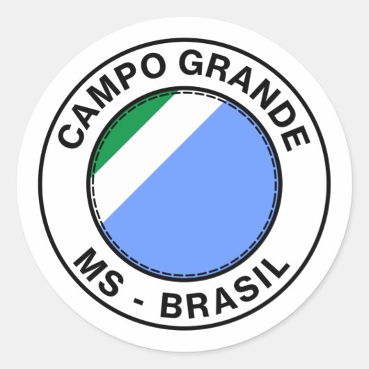Brasil Campo Grande Mato Grosso do Sul Bandeira Ronde Sticker (Voorkant)