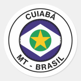 Brasil Cuiaba Mato Grosso Bandeira Stamp Ronde Sticker