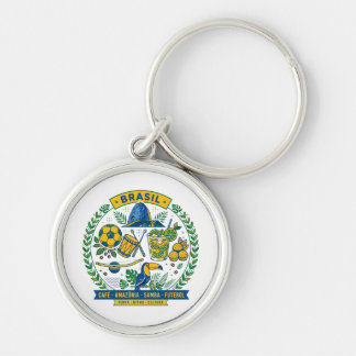 Brasil Culture Badge Cafe Samba Futebol Amazonia Sleutelhanger