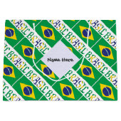 Brasil en Braziliaanse vlag met Jouw naam Groot Cadeauzakje (Voorkant)