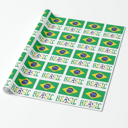 Brasil en Groen en Geel Cadeaupapier (Uitgerold)