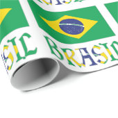 Brasil en Groen en Geel Cadeaupapier (Rol Hoek)
