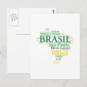 Brasil Estados e Capitais Briefkaart (Voorkant / Achterkant)