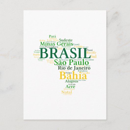 Brasil Estados e Capitais Briefkaart (Voorkant)