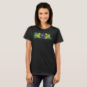 Brasil Flag Braziliaanse Voetbal Mannen Vrouwen jo T-shirt (Voorkant volledig)
