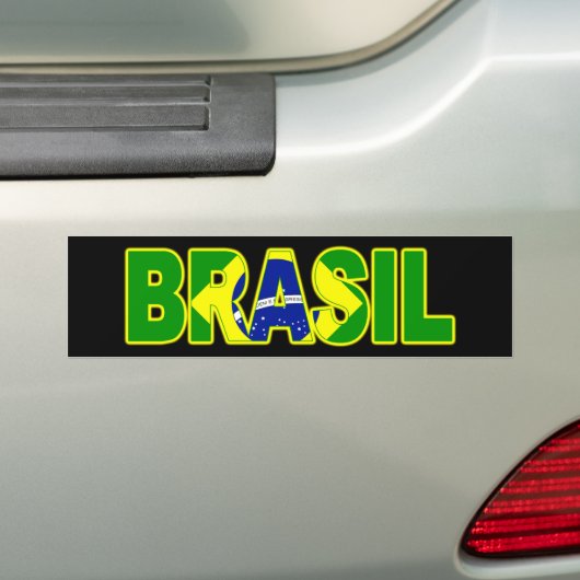 Brasil Flag Bumpersticker (Op auto)