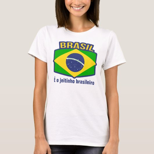 Brasil flag É o jeitinho brasileiro t shirt (Voorkant)